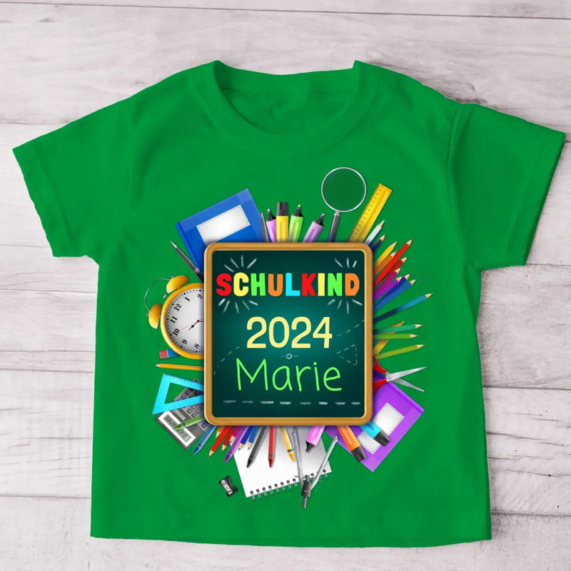 Schulsachen - Personalisiertes Kinder T-Shirt