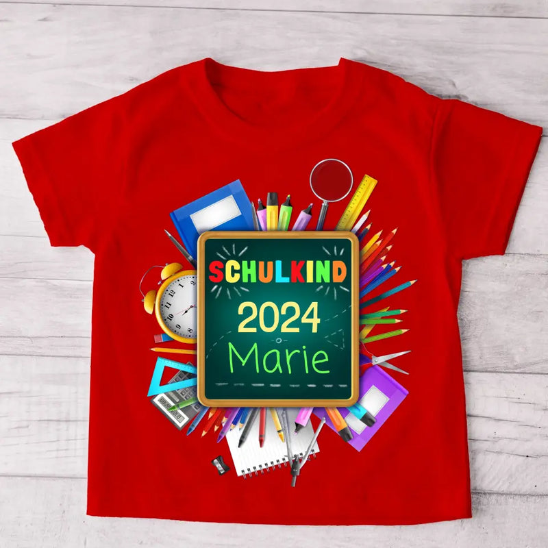 Schulsachen - Personalisiertes Kinder T-Shirt