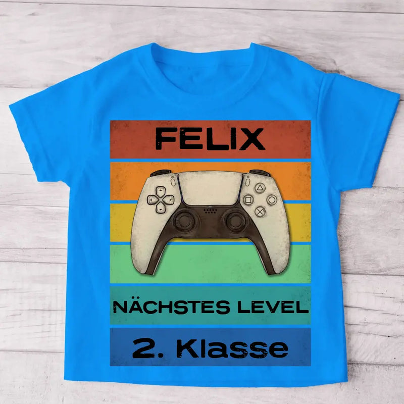 Level Up - Personalisiertes Kinder T-Shirt