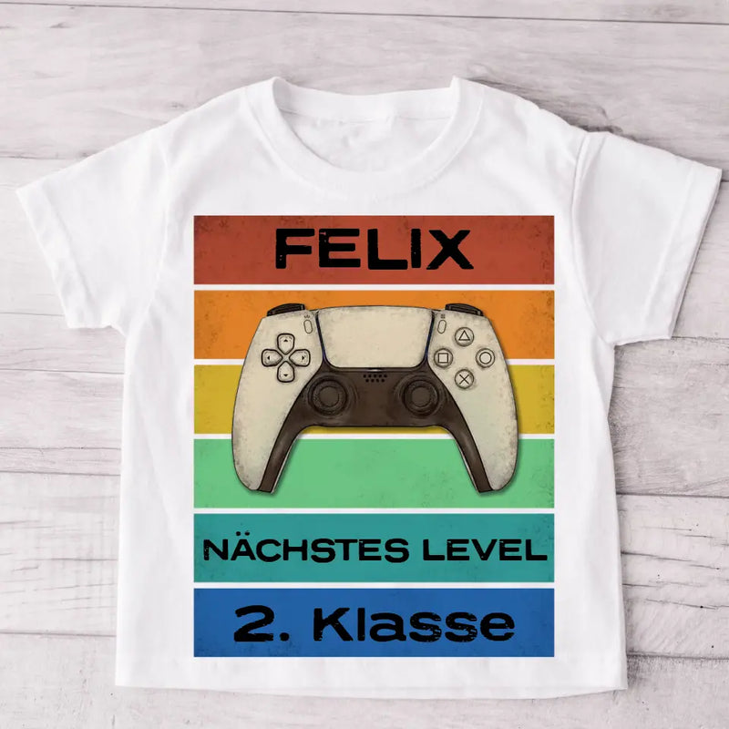 Level Up - Personalisiertes Kinder T-Shirt