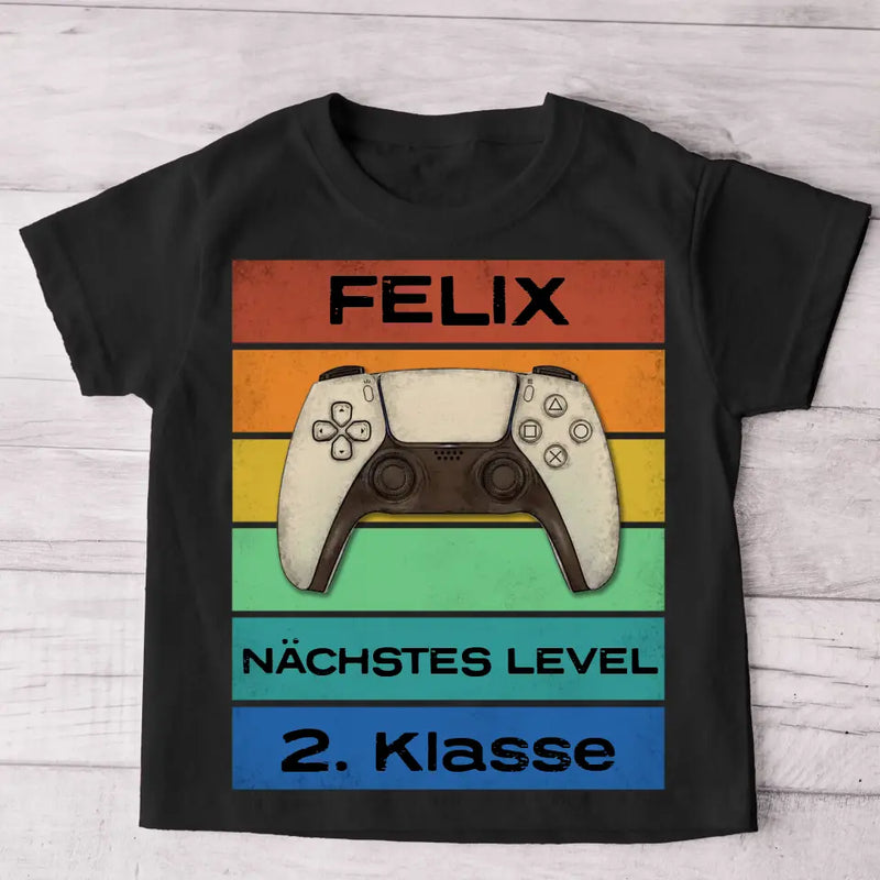 Level Up - Personalisiertes Kinder T-Shirt