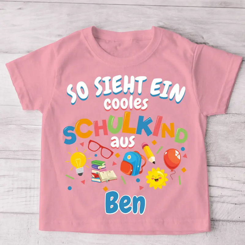 Cooles Schulkind - Personalisiertes Kinder T-Shirt