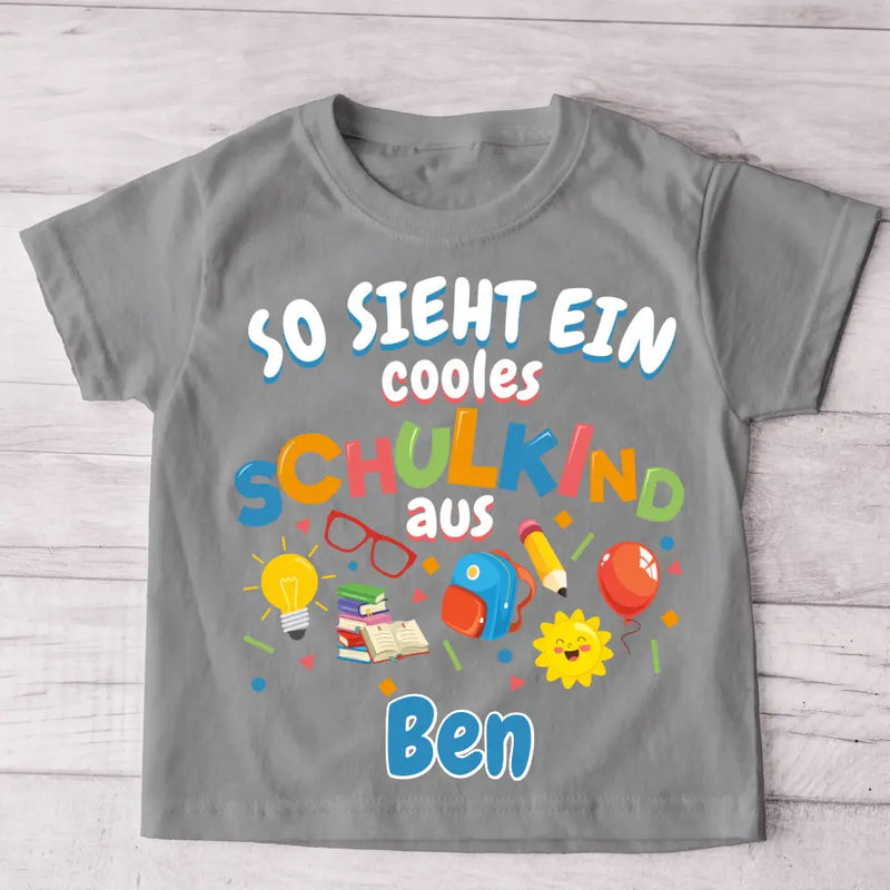 Cooles Schulkind - Personalisiertes Kinder T-Shirt