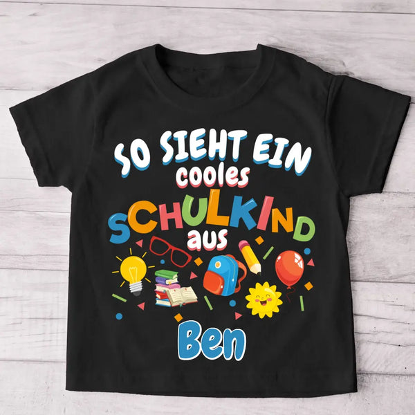 Cooles Schulkind - Personalisiertes Kinder T-Shirt