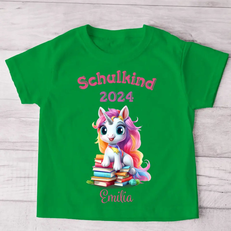 Kluges Einhorn - Personalisiertes Kinder T-Shirt