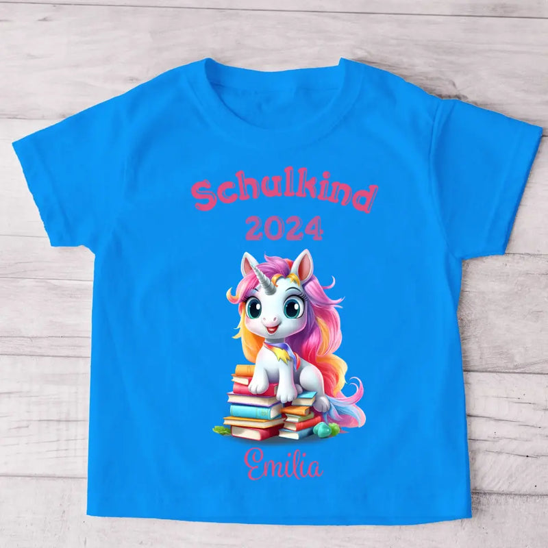 Kluges Einhorn - Personalisiertes Kinder T-Shirt