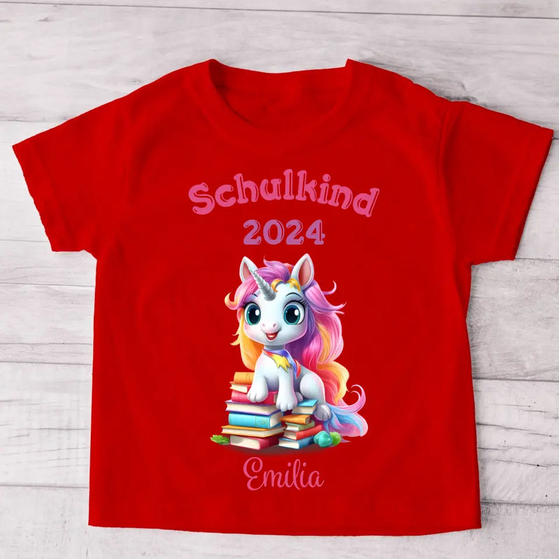 Kluges Einhorn - Personalisiertes Kinder T-Shirt