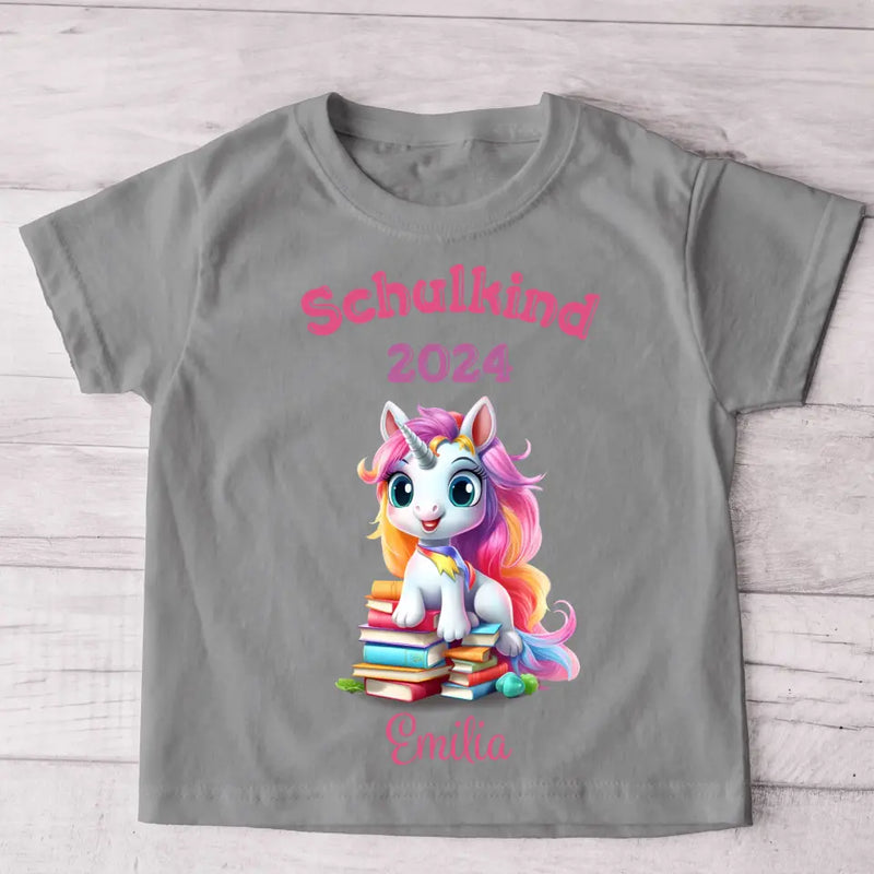 Kluges Einhorn - Personalisiertes Kinder T-Shirt