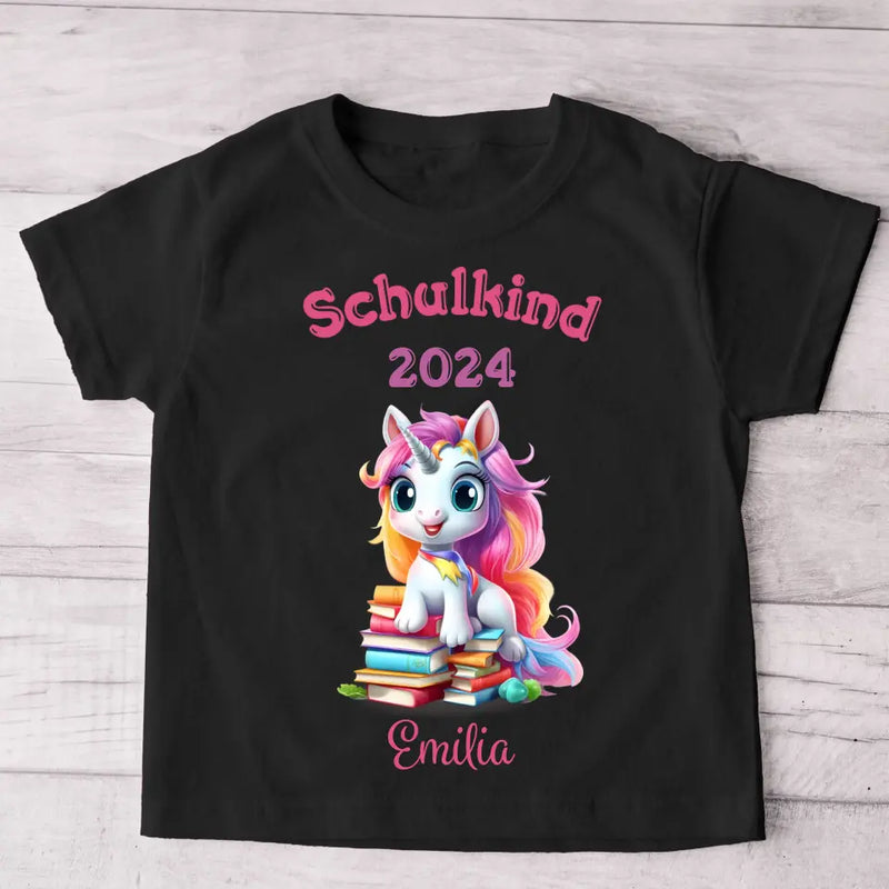 Kluges Einhorn - Personalisiertes Kinder T-Shirt