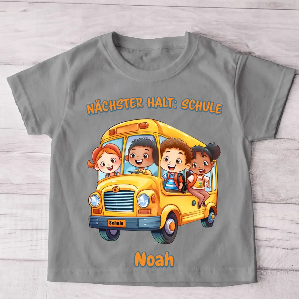 Schoolbus - Gepersonaliseerd kinder-T-shirt 