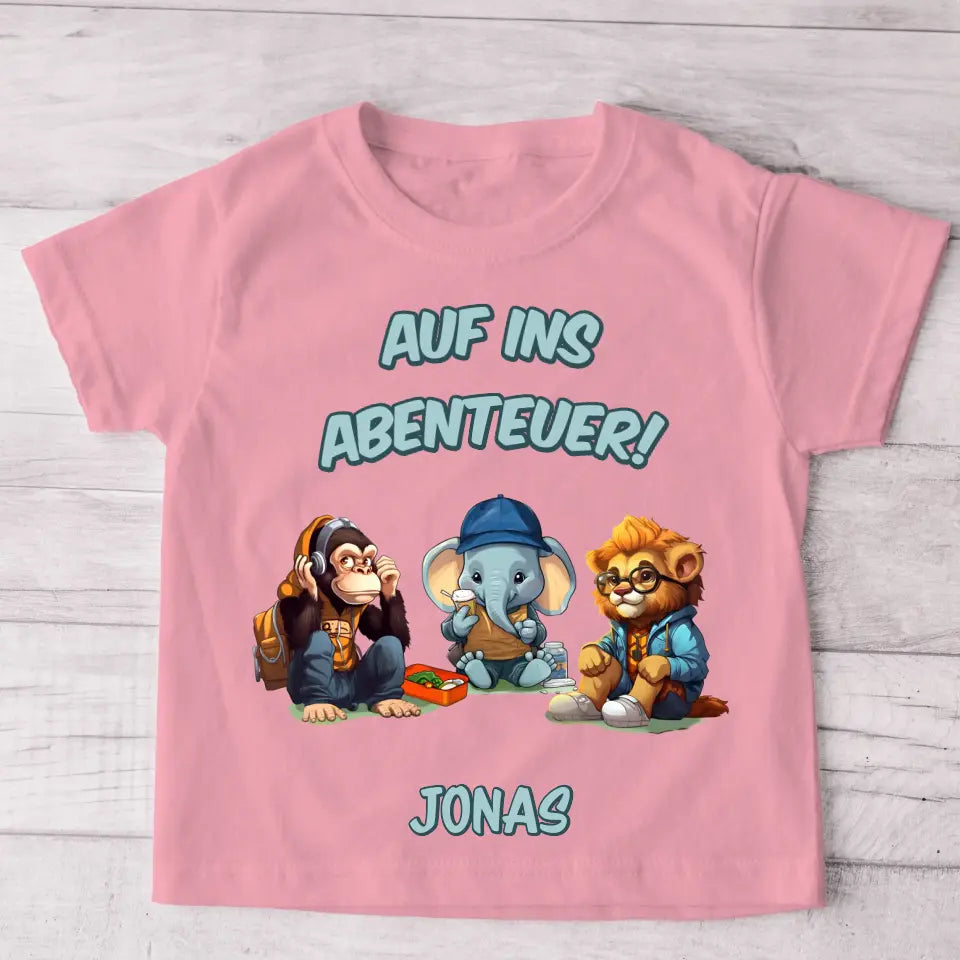 Op naar avontuur - Gepersonaliseerd kinder-T-shirt 