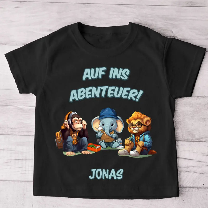 Auf ins Abenteuer - Personalisiertes Kinder T-Shirt