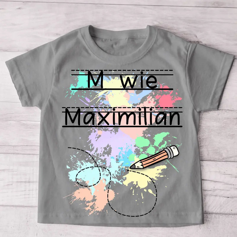 Schreiben lernen - Personalisiertes Kinder T-Shirt