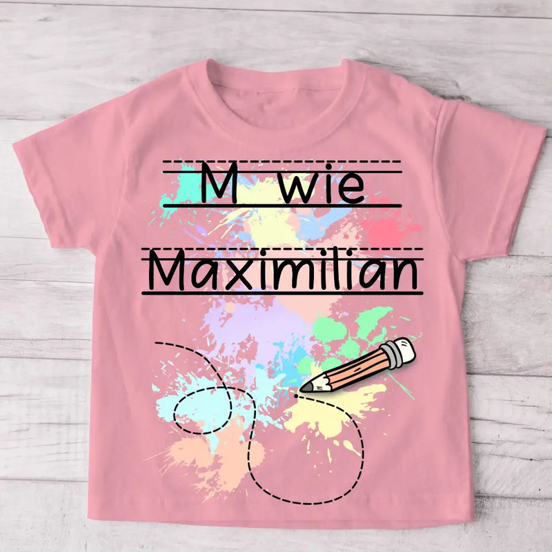 Schreiben lernen - Personalisiertes Kinder T-Shirt