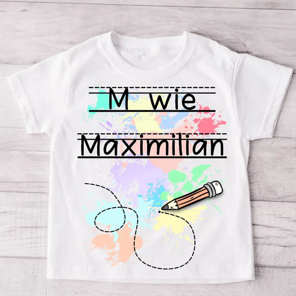 Schreiben lernen - Personalisiertes Kinder T-Shirt