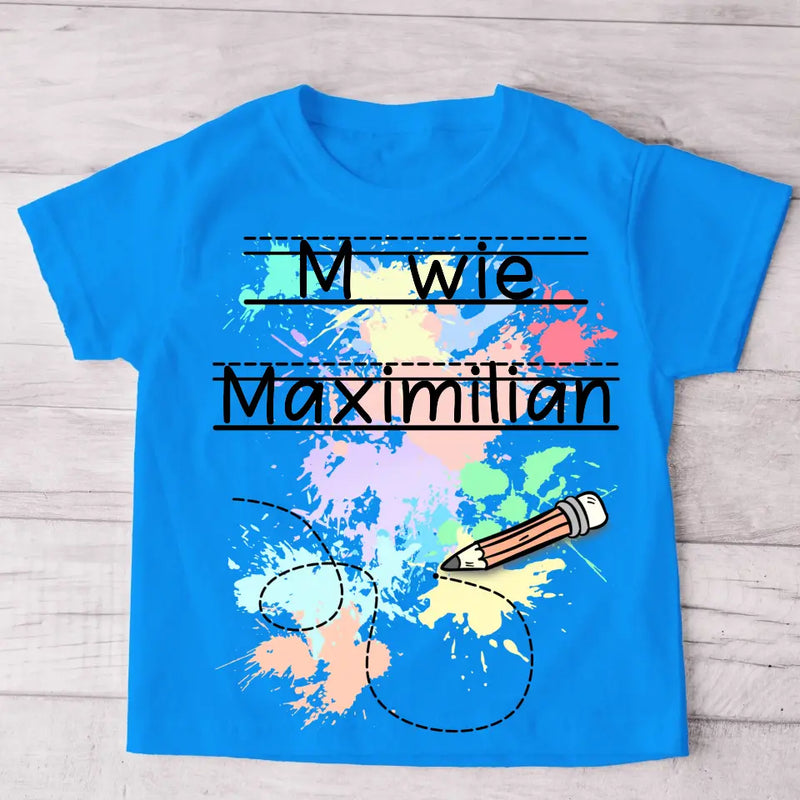 Schreiben lernen - Personalisiertes Kinder T-Shirt