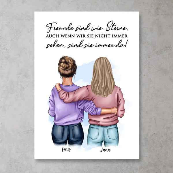 Besties forever - Personalisiertes Poster