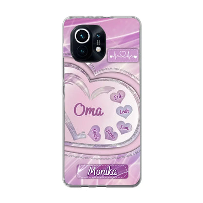 Glitterharten - gepersonaliseerde telefoonhoes
