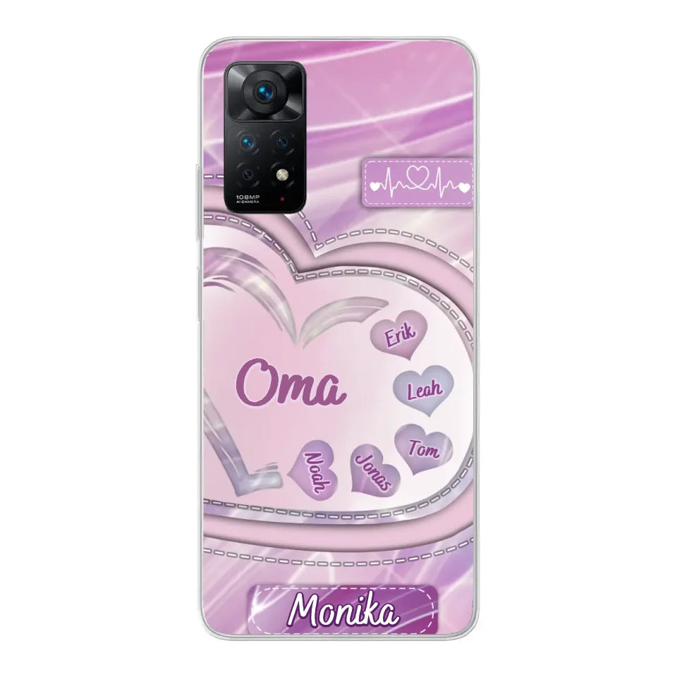 Glitzerherzen - Personalisierte Handyhülle