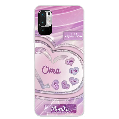 Glitzerherzen - Personalisierte Handyhülle