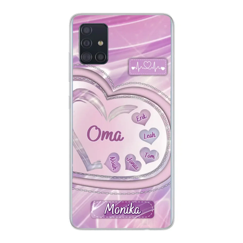 Glitzerherzen - Personalisierte Handyhülle