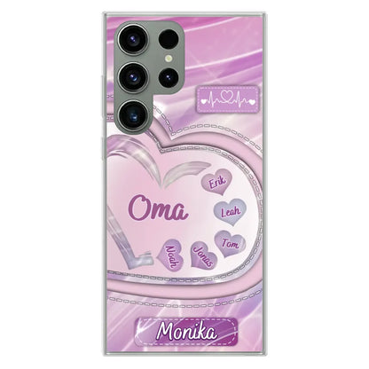 Glitzerherzen - Personalisierte Handyhülle