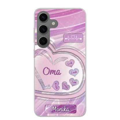 Glitzerherzen - Personalisierte Handyhülle