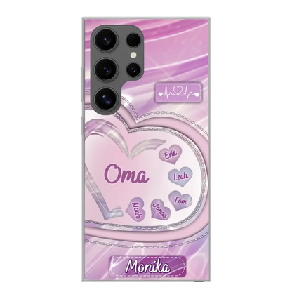 Glitzerherzen - Personalisierte Handyhülle