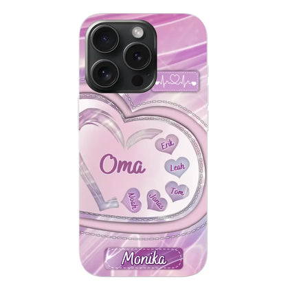 Glitterharten - gepersonaliseerde telefoonhoes