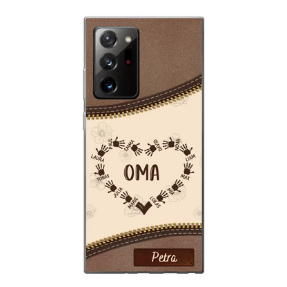 Favoriete Hart Leren Look - Gepersonaliseerde Telefoonhoes 