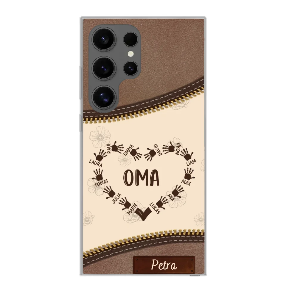 Lieblingsherz Lederoptik - Personalisierte Handyhülle