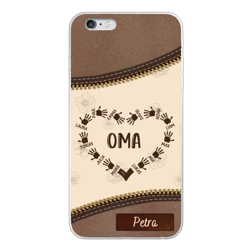 Favoriete Hart Leren Look - Gepersonaliseerde Telefoonhoes 