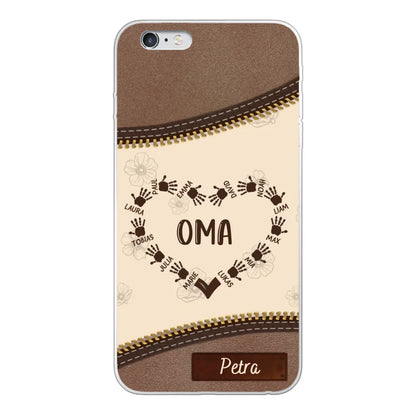 Favoriete Hart Leren Look - Gepersonaliseerde Telefoonhoes 