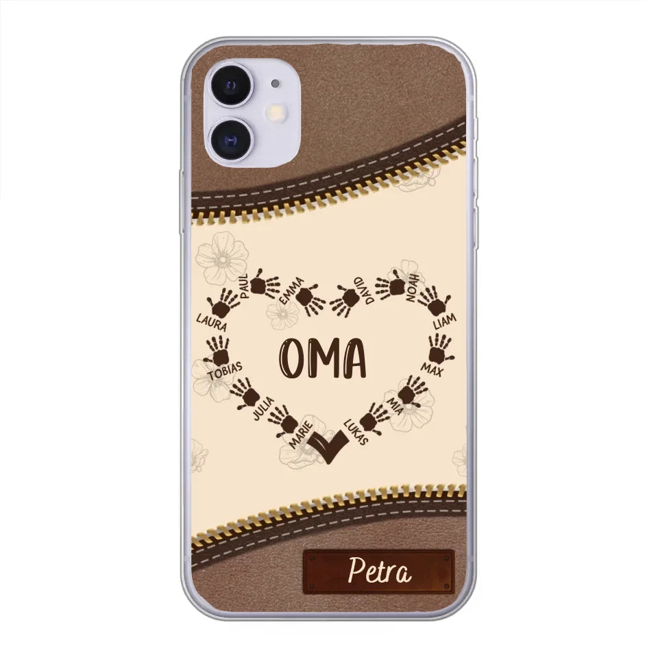 Favoriete Hart Leren Look - Gepersonaliseerde Telefoonhoes 