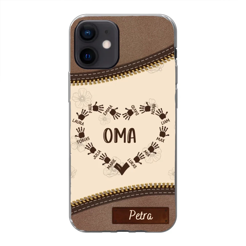 Favoriete Hart Leren Look - Gepersonaliseerde Telefoonhoes 