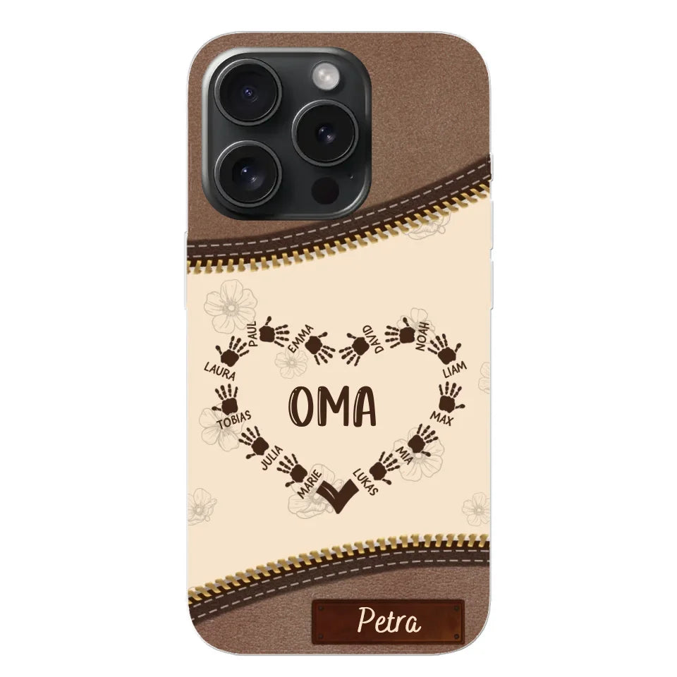 Favoriete Hart Leren Look - Gepersonaliseerde Telefoonhoes 