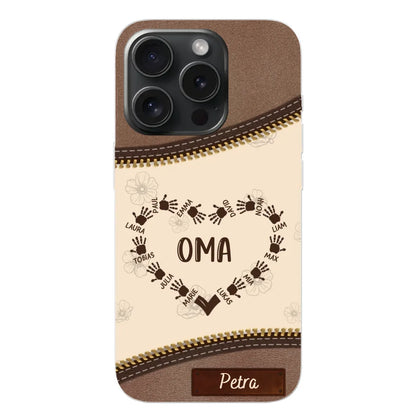 Favoriete Hart Leren Look - Gepersonaliseerde Telefoonhoes 