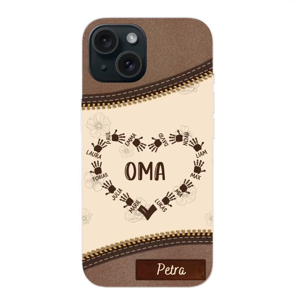 Favoriete Hart Leren Look - Gepersonaliseerde Telefoonhoes 
