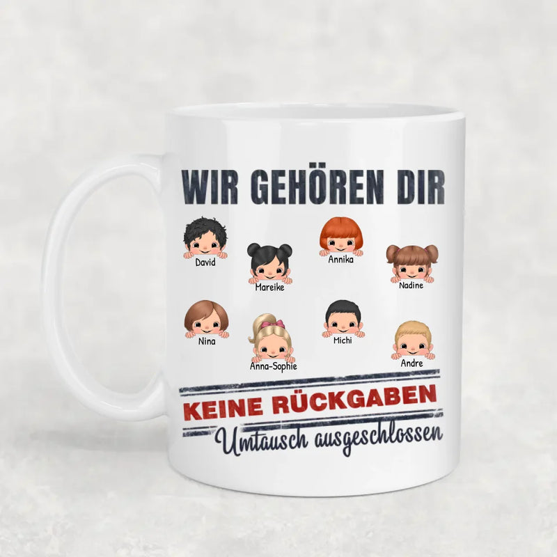 Wir gehören dir - Personalisierte Tasse