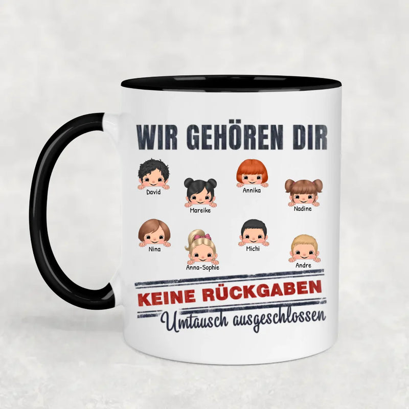 Wir gehören dir - Personalisierte Tasse