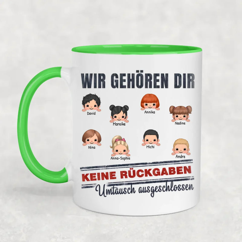 Wir gehören dir - Personalisierte Tasse