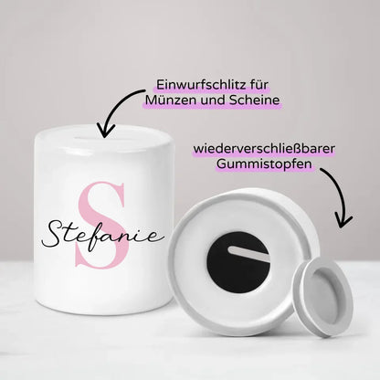 Initialen - Gepersonaliseerde spaarpot 