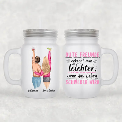 Meilleurs amis pour toujours - Poignée en verre personnalisée 