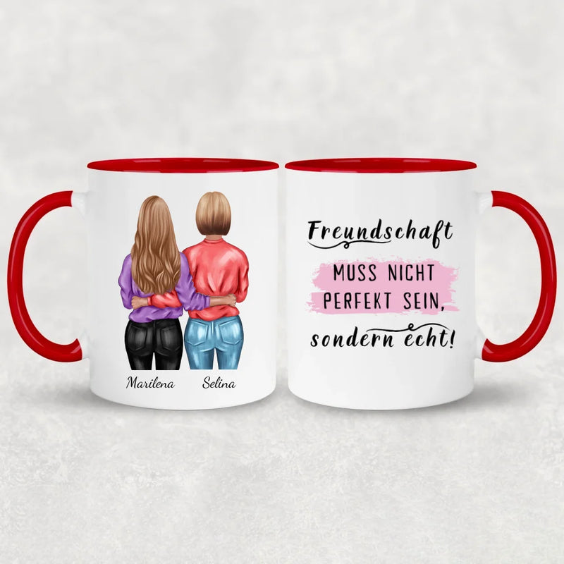 Umarmende Mädels - Personalisierte Tasse