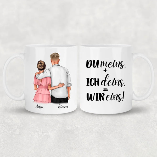 Umarmendes Pärchen - Personalisierte Tasse