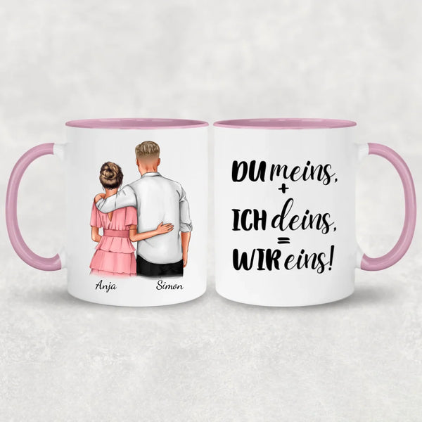 Umarmendes Pärchen - Personalisierte Tasse