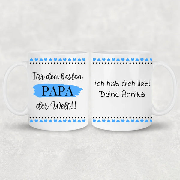 Für den besten Papa der Welt! - Personalisierte Tasse