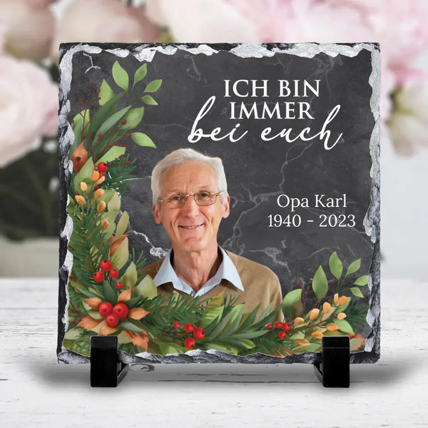 Bei euch - Personalisierte Schiefertafel