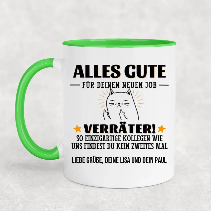 Alles Gute, Verräter! - Personalisierte Tasse