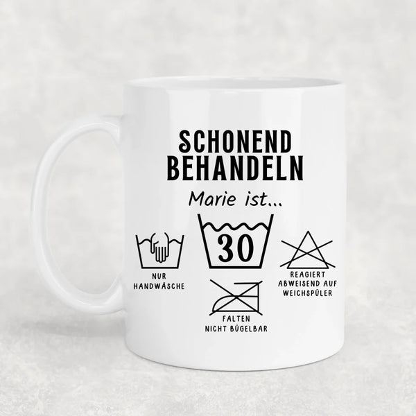 Schonend behandeln - Personalisierte Tasse